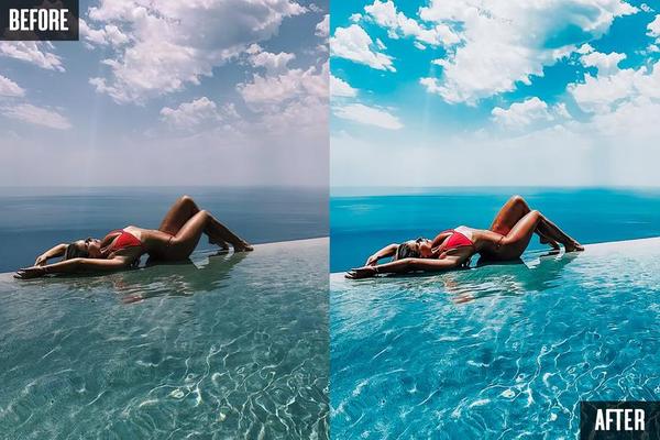 10 OCEAN BLUE MOBILE LIGHTROOM PRESETS