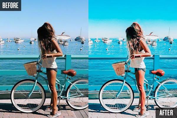 10 OCEAN BLUE MOBILE LIGHTROOM PRESETS
